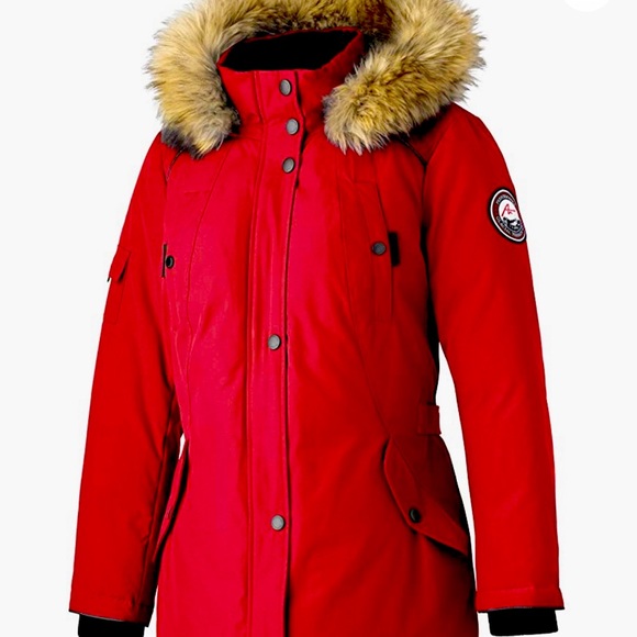 Jackets & Blazers - PARKA Woman’s Down Mid Length Red Medium